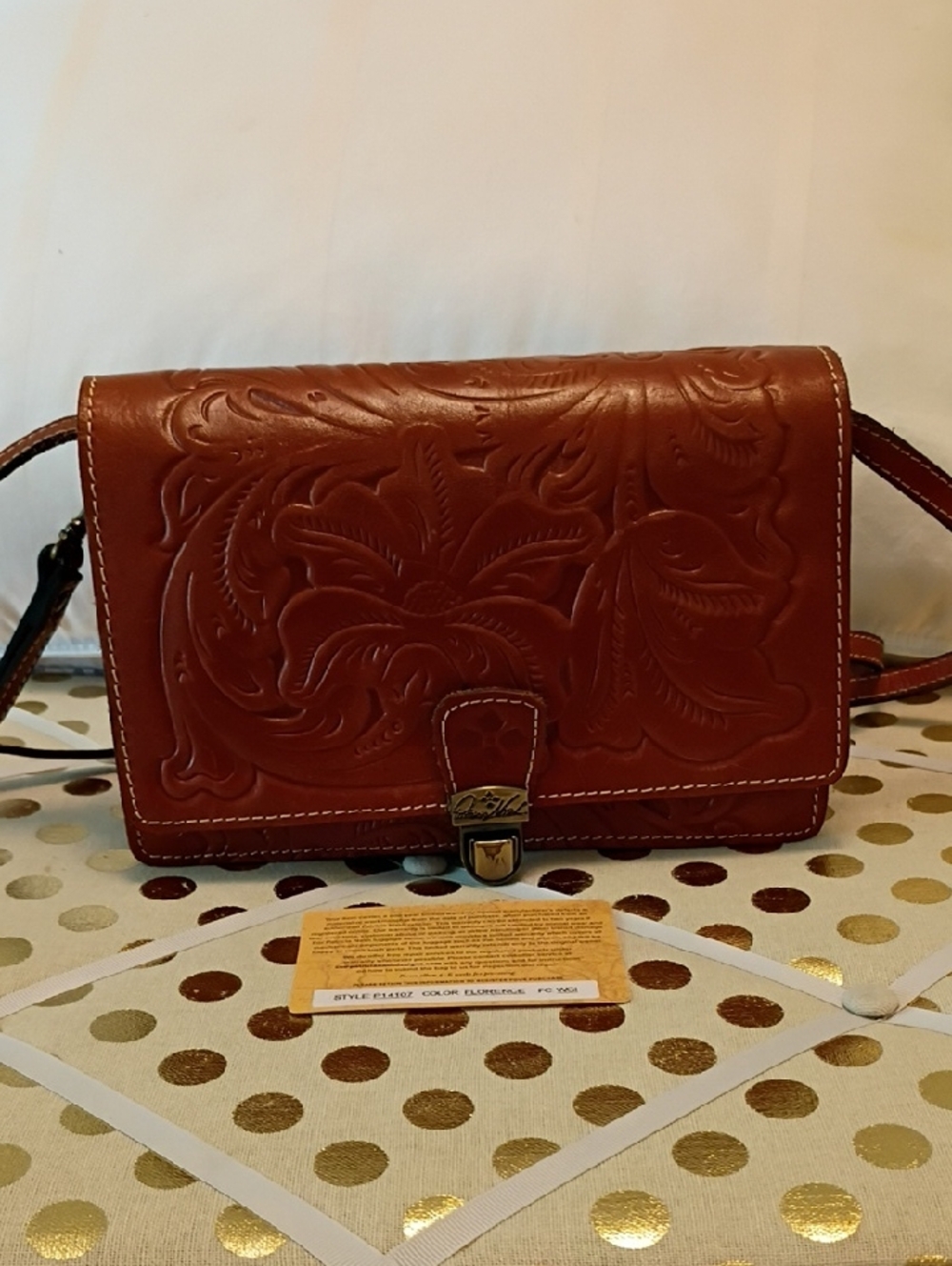 Patricia Nash Lanza Crossbody Organizer  Florence Embossed / Convert To Wristle